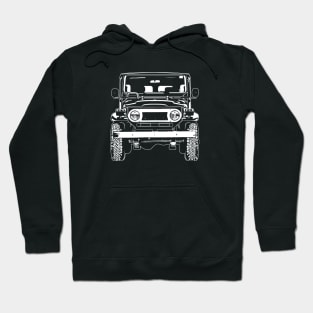 White FJ40 Land Cruiser Sketch Art Hoodie